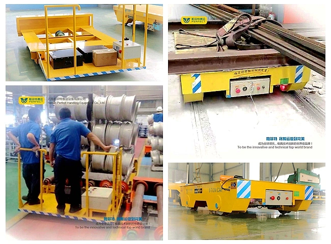 Steel Production Line Use Flat Bed Cart Electric Transport Trolley