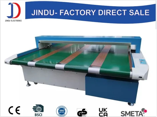 Jindu Factory Direct Textil Gummi Kleidungsstück Schuhe Hut Tasche Spielzeug Stoff Industrie Auto Förderband Nadel Metalldetektor Maschinenhandschuh